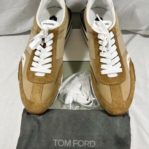 Tom Ford Men's Tan and White Sneakers